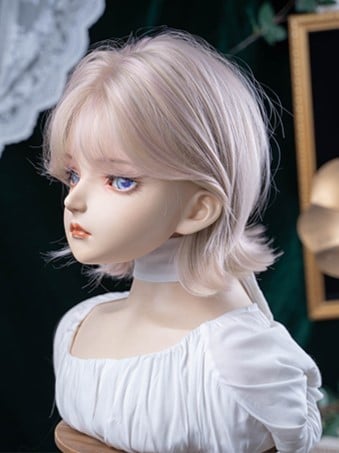 Curtain Pink Wig Length Bangs With Short 35CM Light