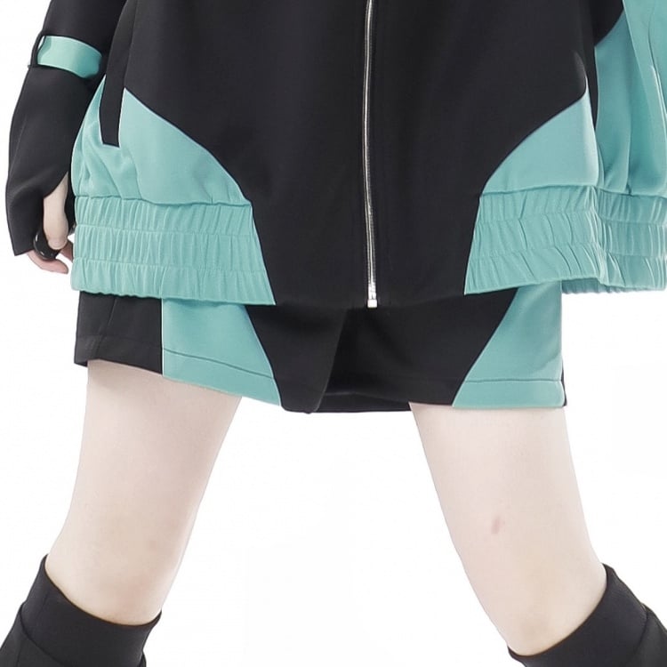 Black Green Jirai Kei Sport Shorts