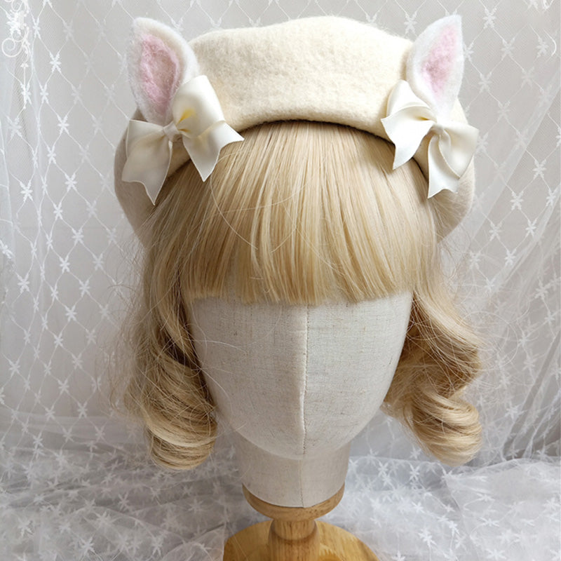 Cute Woolen Bow Beret Warm