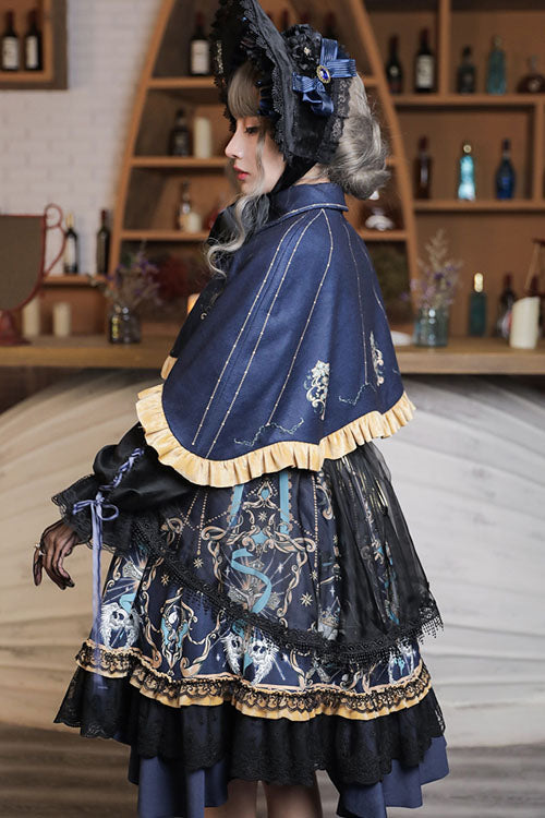 Gothic Lace Ruffle Long Sleeve Lolita OP Dress