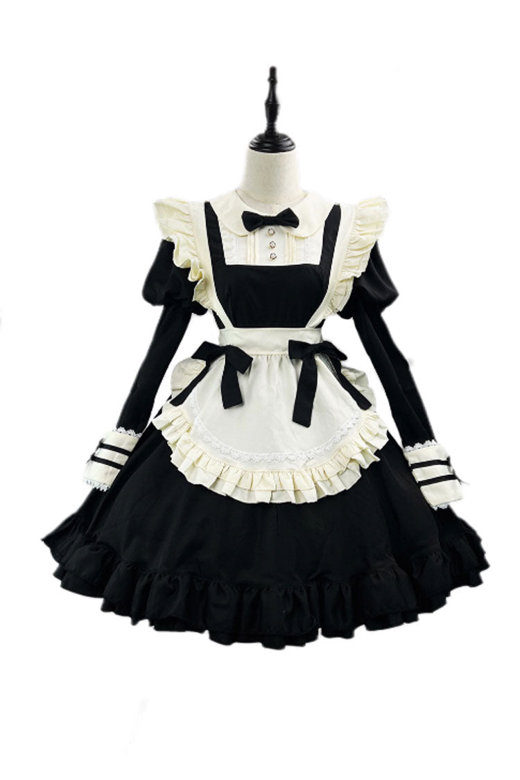 Monochrome Maid Bow Accent Sweet Plus Size Lolita Full Set
