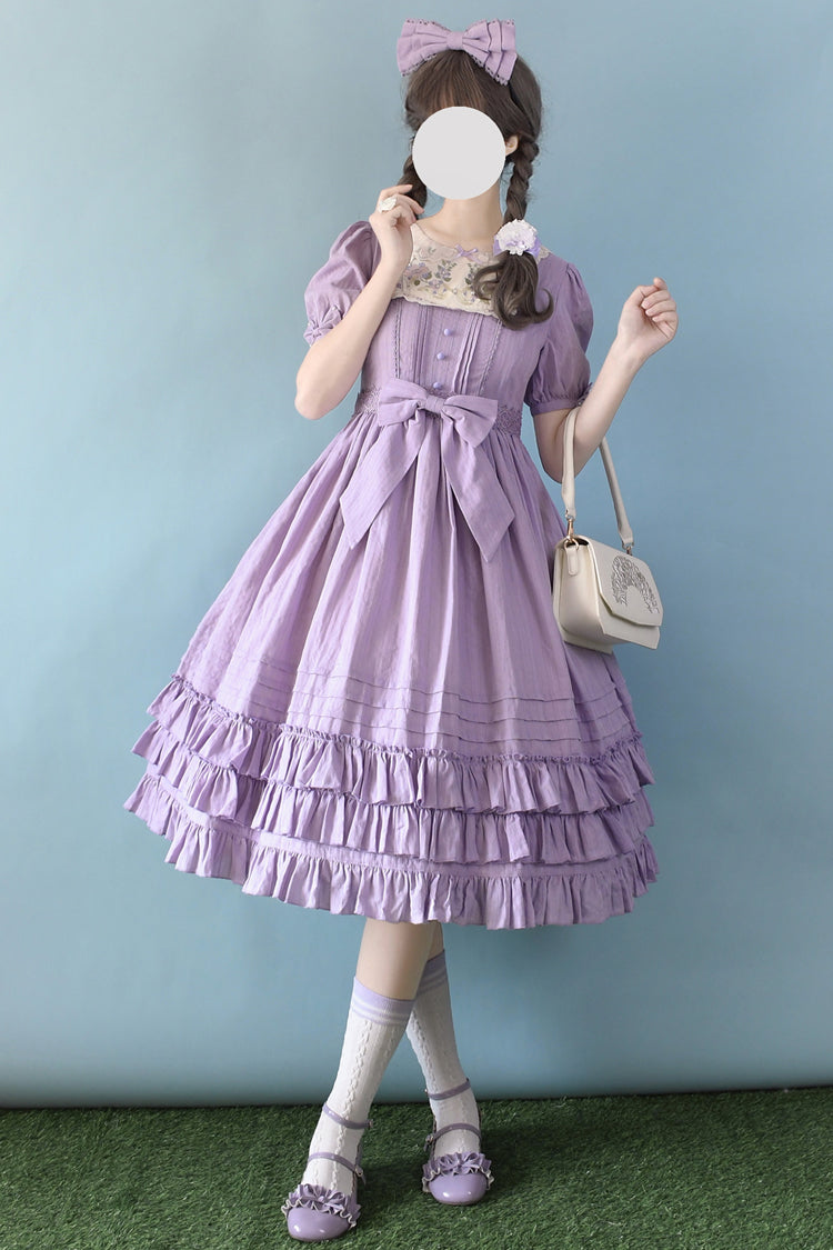 Girly Nelly Embroidered Multi-Layer Ruffled Sweet Dress