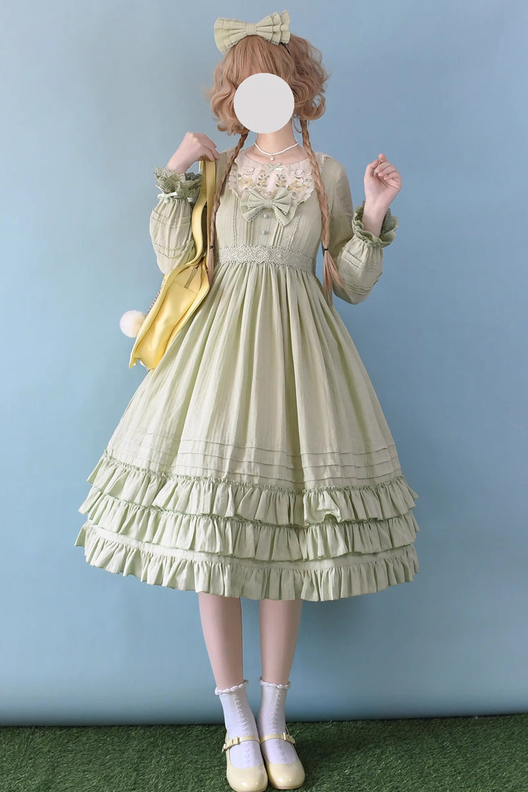 Girly Nelly Embroidered Multi-Layer Ruffled Sweet Dress