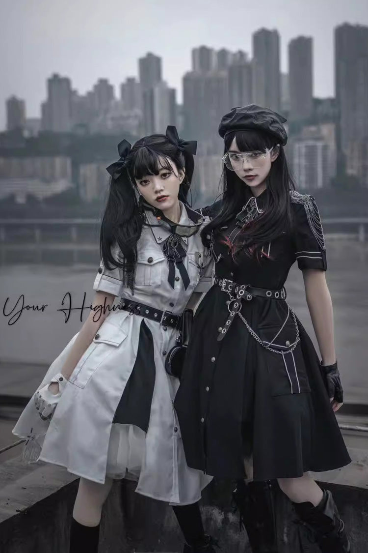 Evil Python 2.0 Short Sleeve Gothic Military Handsome Dress