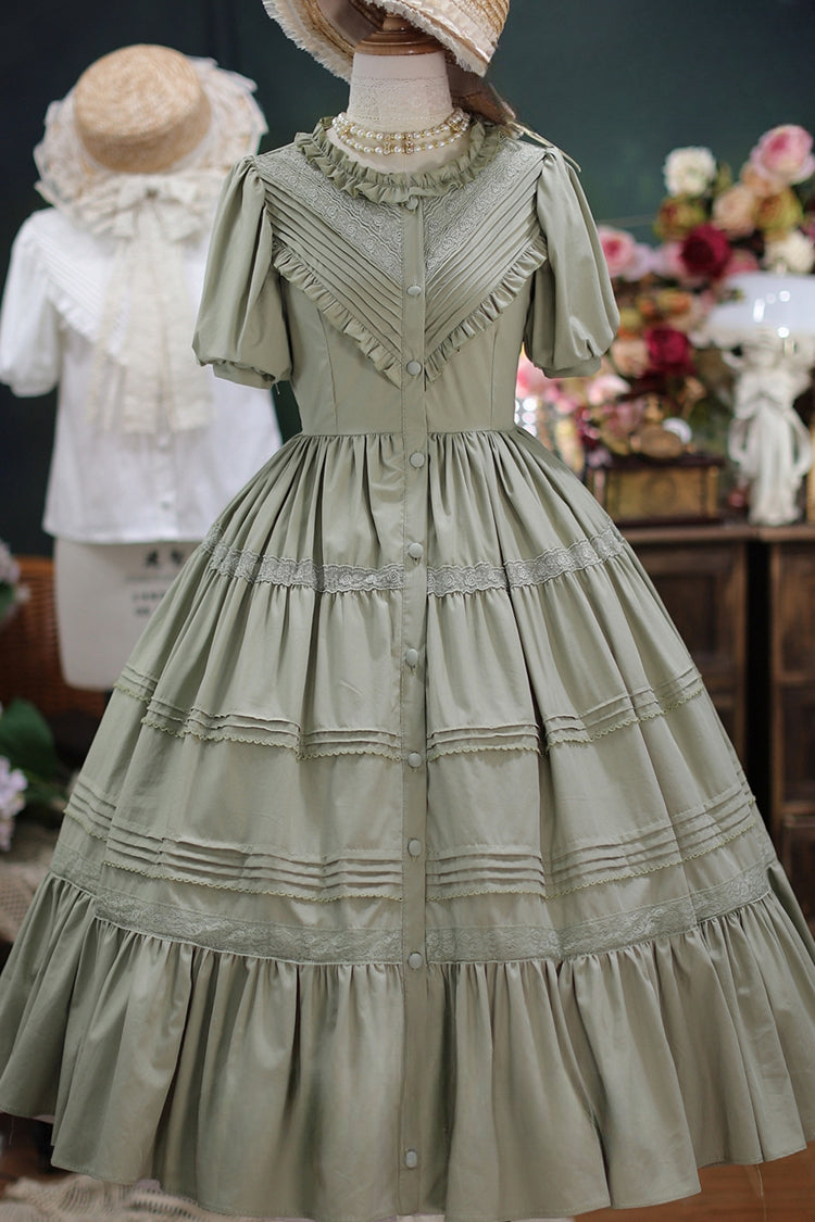 Elegant Round Neck Short-Sleeved Ruffled Sweet Lolita Dress