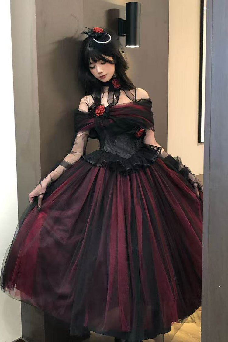 Off Shoulder Ruffled Gothic Lolita Dress