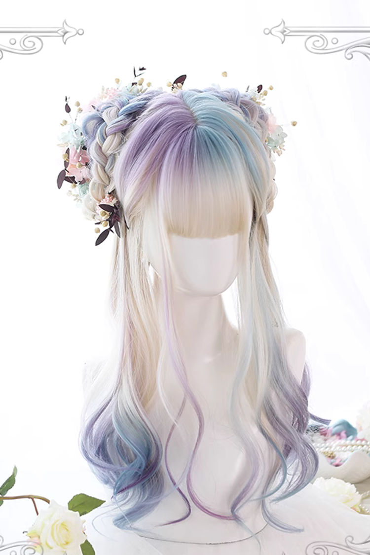 Gradient Multicolor Long Curly Sweet Wig