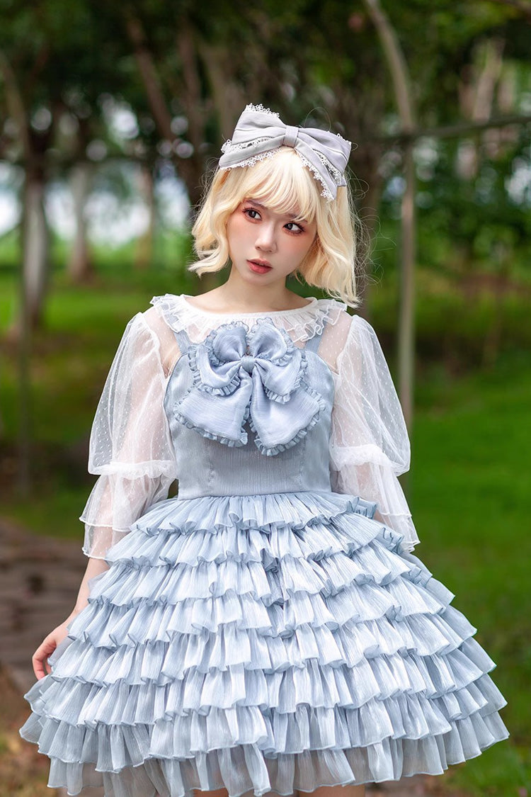 Plaid Print Ruffled Bow Sweet Tiered Dress - 3 Variants