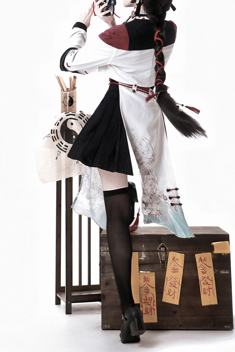 Walking With Demon Asymmetric Gothic Chinese Ouji Skirt