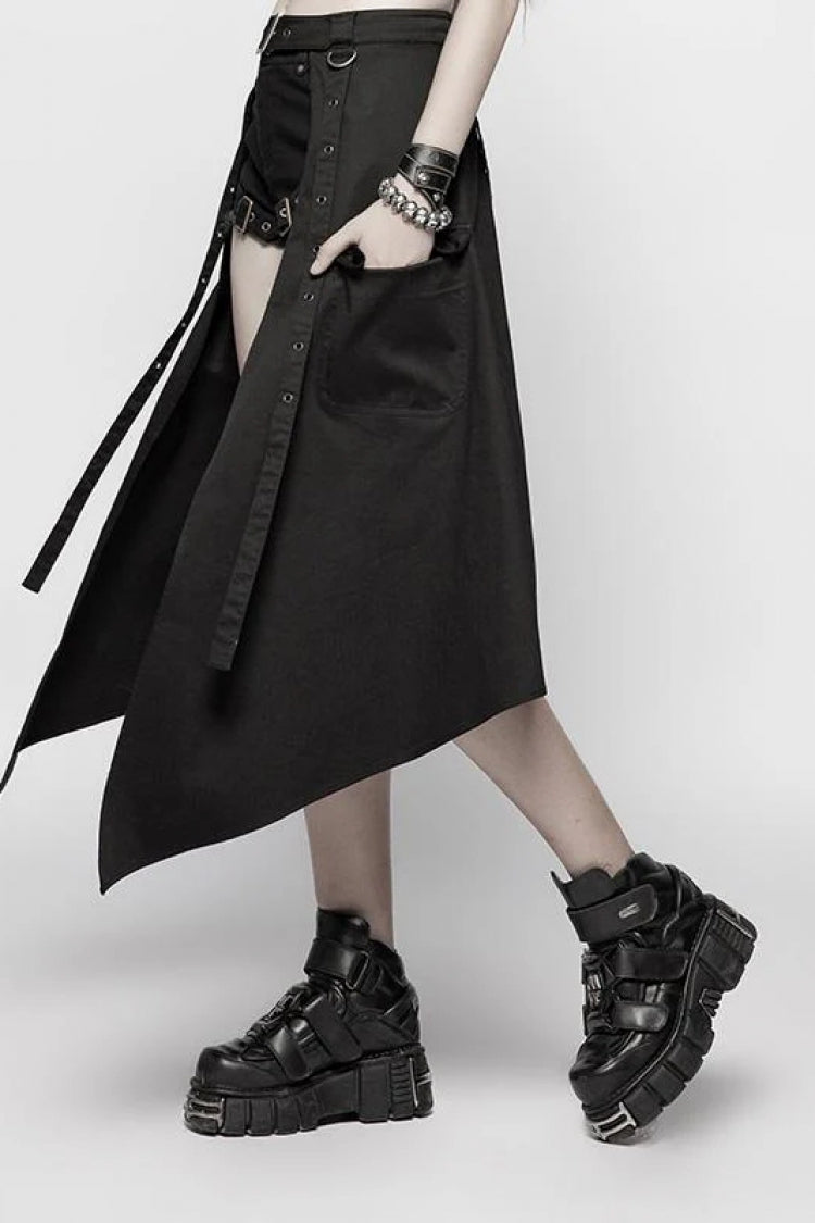 Inky Eyelet Detachable Punk Skirt for Women