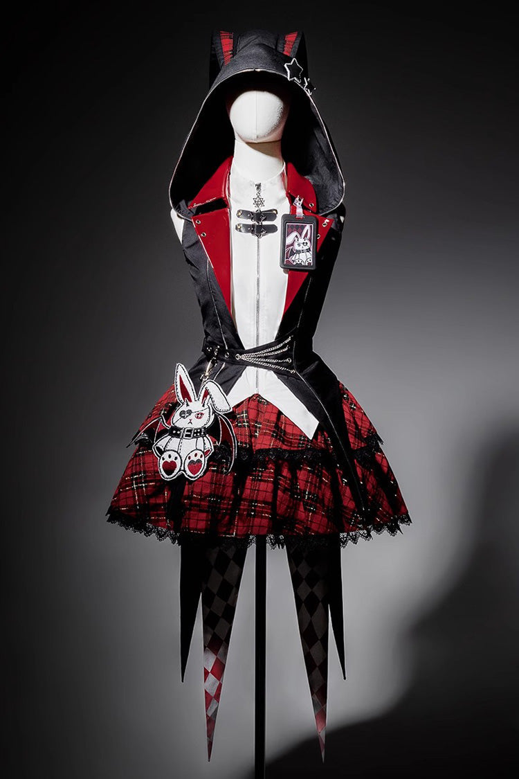 Rock Bunny Hooded Punk Skirt Set