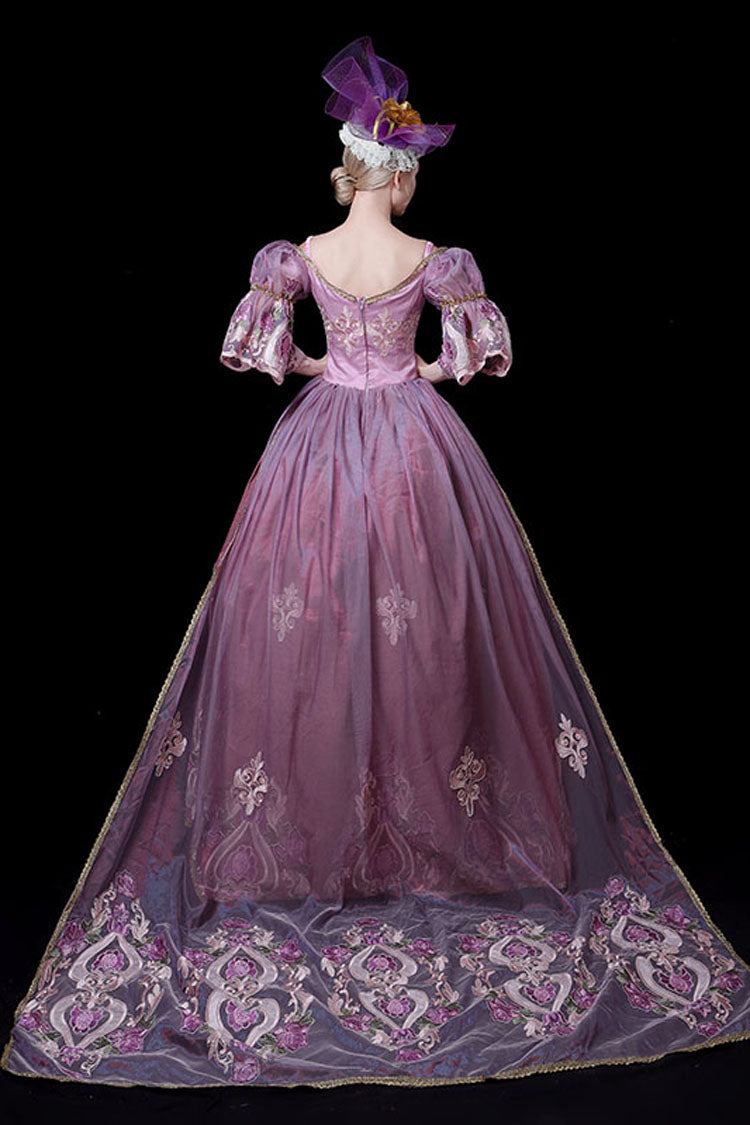 Hollow Embroidery Victorian Dress - High Waisted Half Sleeves
