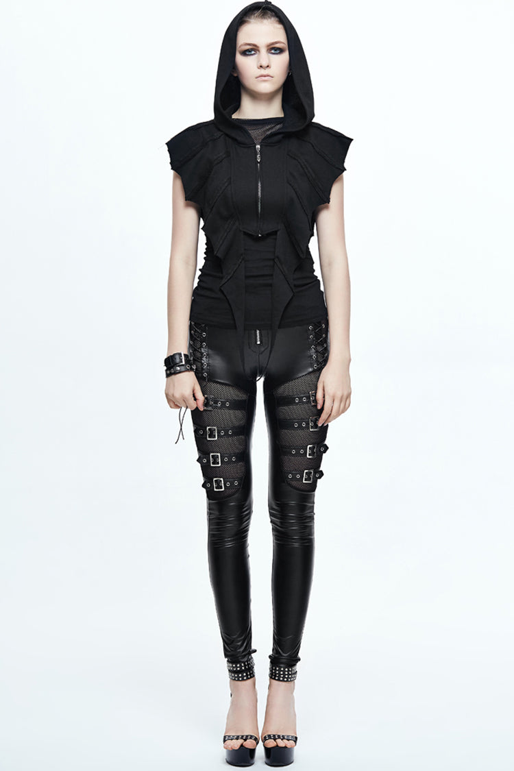 Punk Hooded Cape for Women with Bat Wing Silhouette