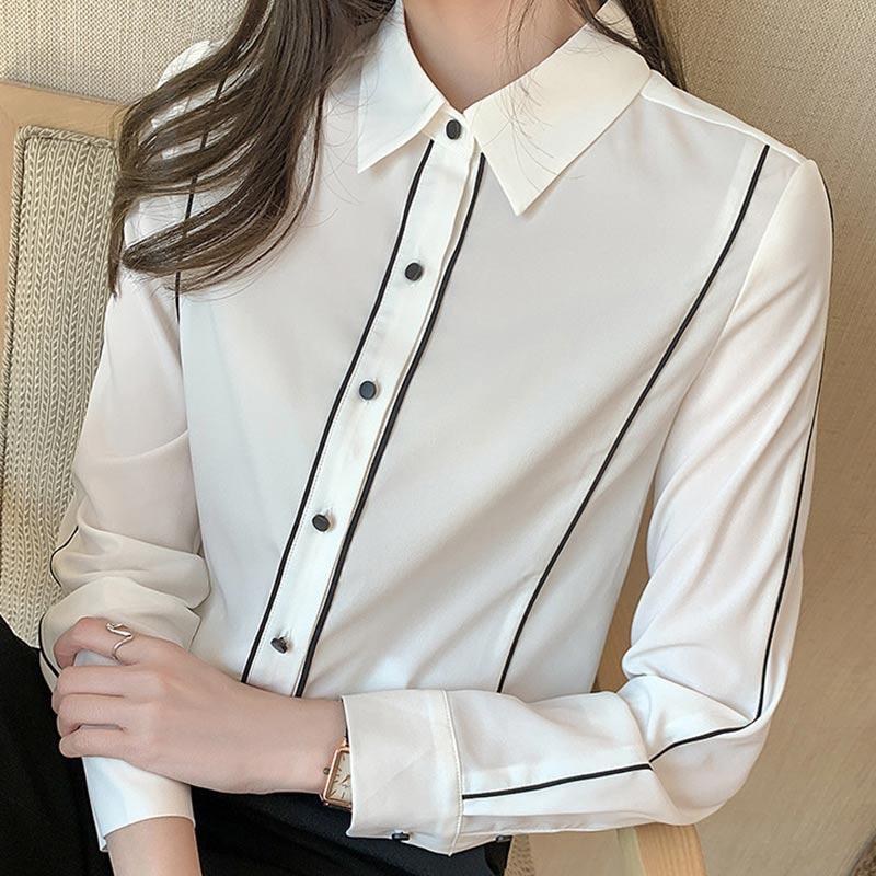 Polo Collar Blouse Workwear Shirt