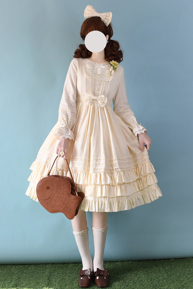 Girly Nelly Embroidered Multi-Layer Ruffled Sweet Dress