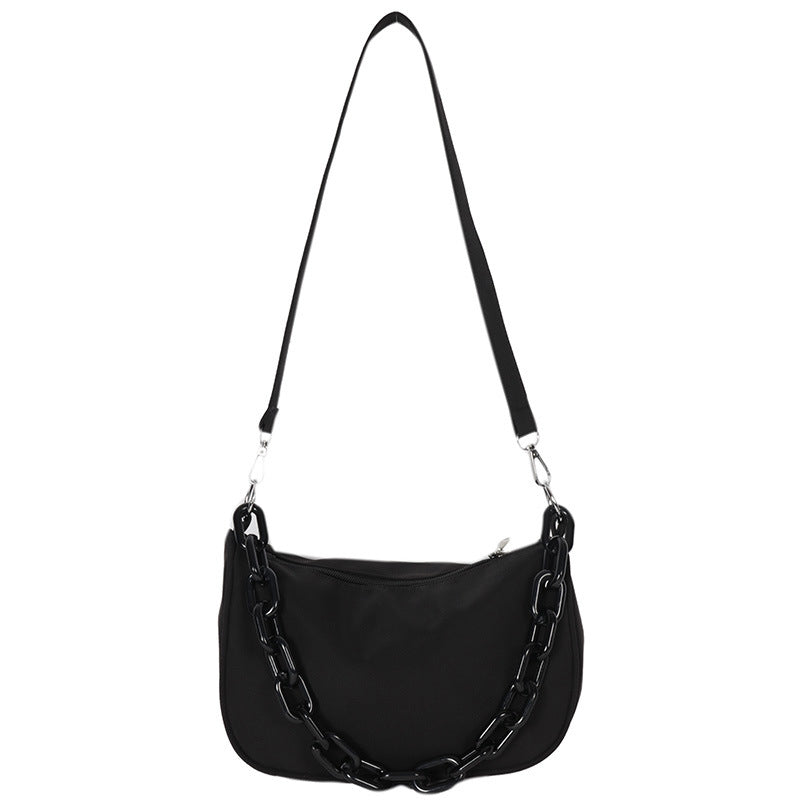 Fashion Black Acrylic Chain Crossbody Bag