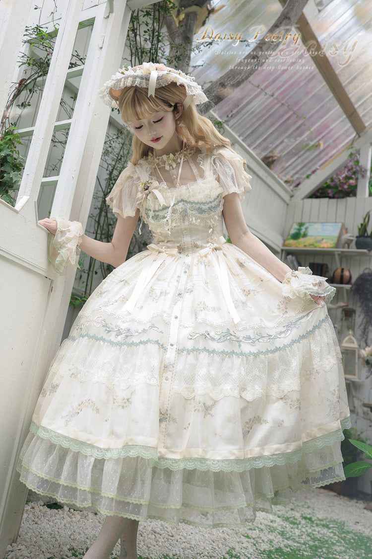 Princess Lolita JSK Dress with Lace and Embroidery