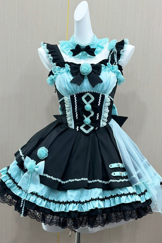 Shadow Rose Gothic Lolita Sleeveless Multi-Layer Ruffle Bowknot Jsk Dress 5 Colors