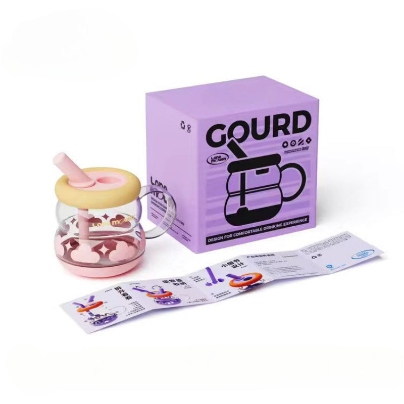 Sweet Gourd Glass Straw Cup