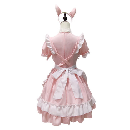 Sweet Cosplay Lace Ruffled Maid Lolita Dress Set