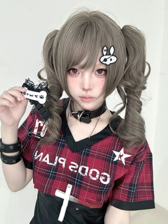 Synthetic Claw Ponytail Brown 30CM Wig Clips Length Double Gray With