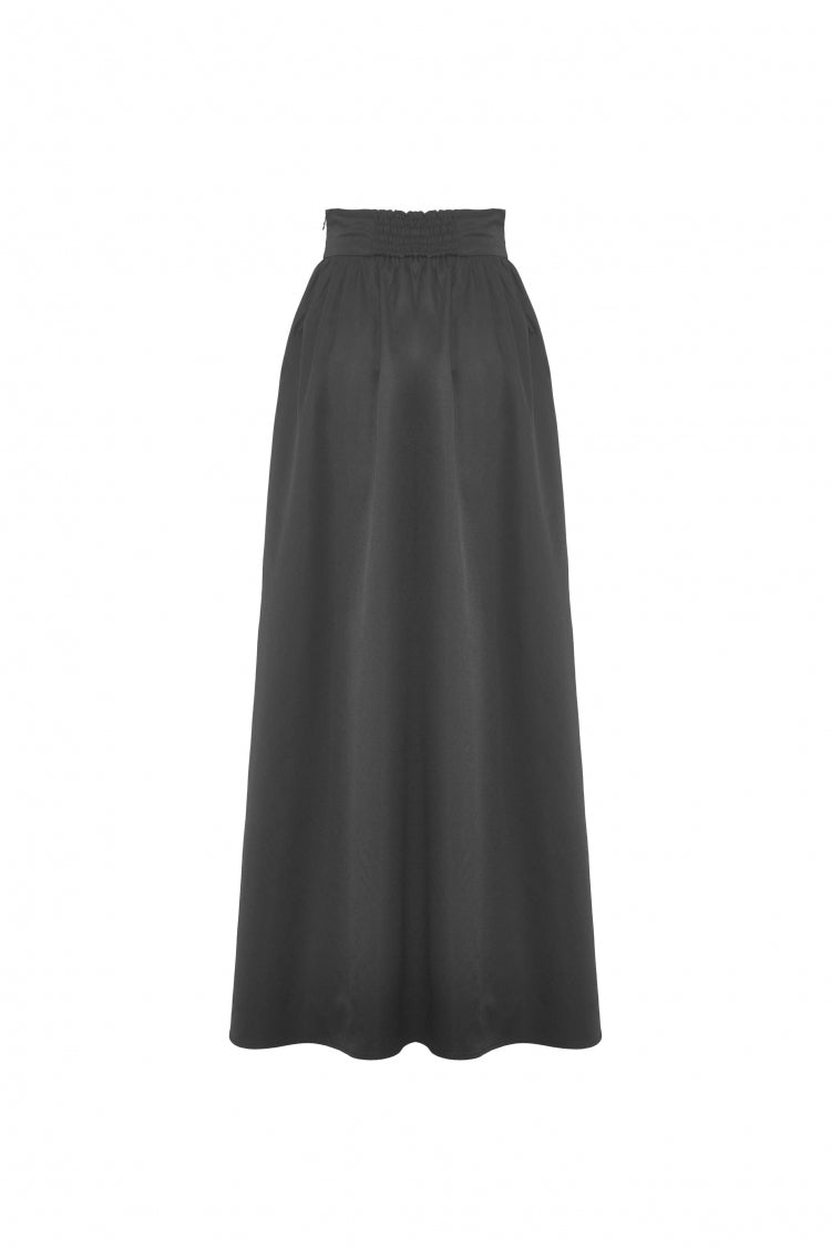 High-Waisted Pleated Gothic Long Skirt for Women