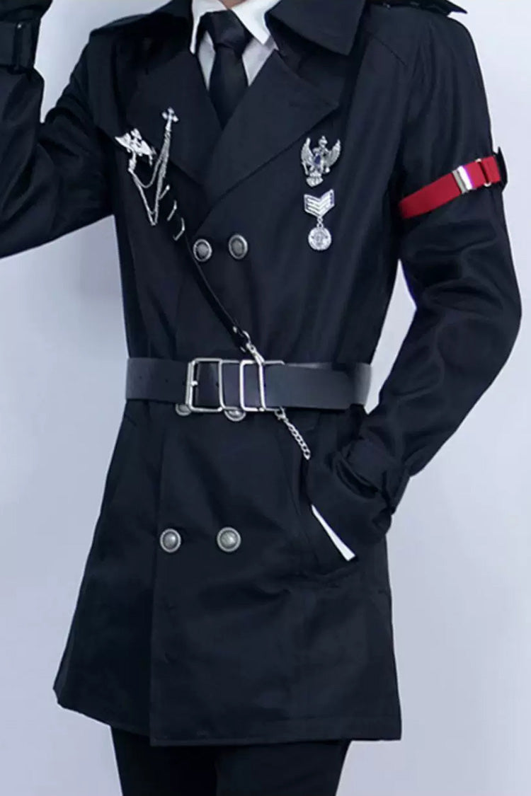 Elegant Gothic Military Long-Sleeve Coat with Ouji Style