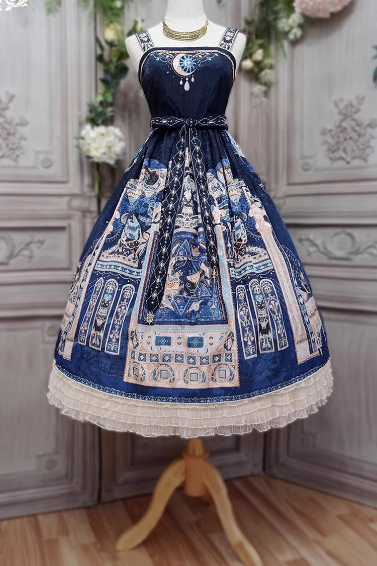 Egyptian Style Print Ruffle Gothic Lolita Dress