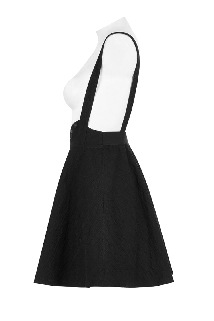 Gothic Future Metal Buttonhole Cat Ear Swing Hem Waist Skirt