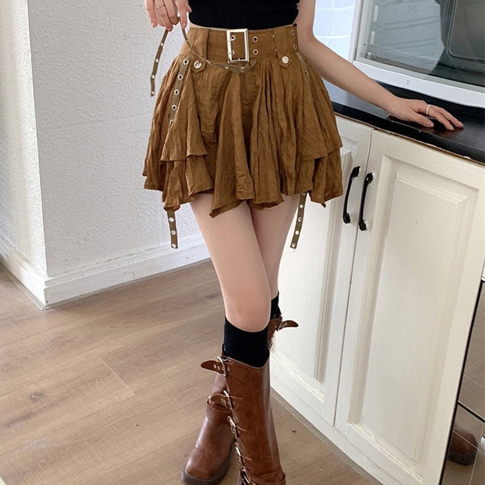 Y2K Brown Mini Skirt