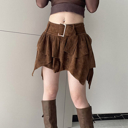 Y2K Brown Cord Skirt