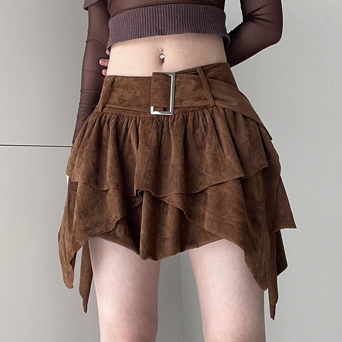 Y2K Brown Cord Skirt