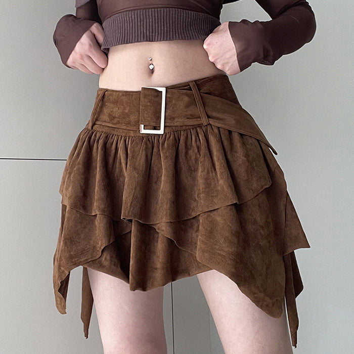 Y2K Brown Cord Skirt