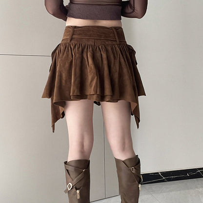 Y2K Brown Cord Skirt