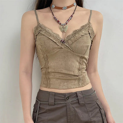 Vintage Lace Trim Cami Top