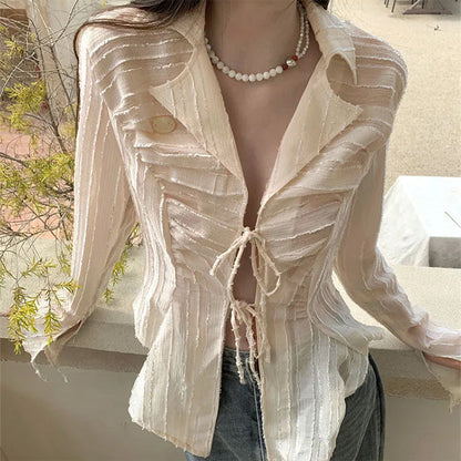 Elegant Lace Up Shirt