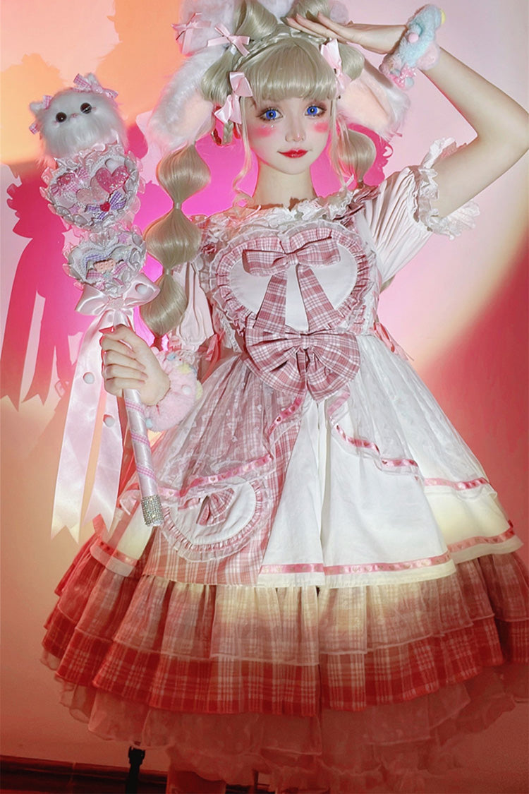 Valentine's Day JSK with Layered Print & Bow Accents