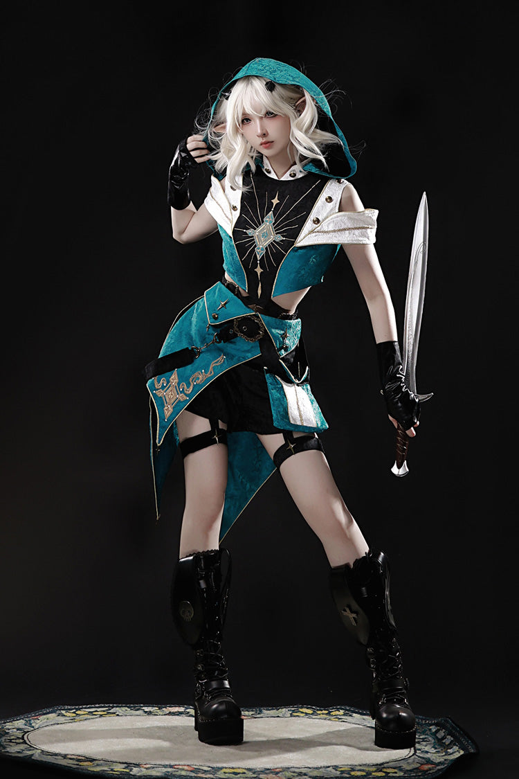 Traveler's Outfit Hooded Embroidery Ouji Set - Handsome Lolita