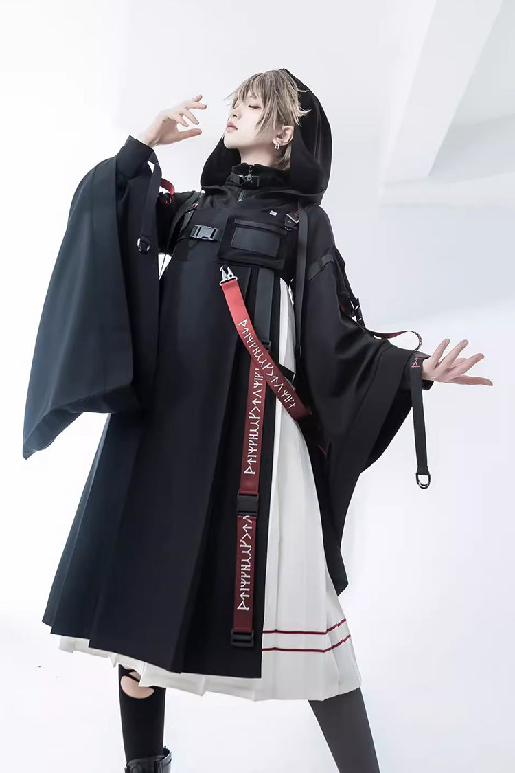 Gothic Hooded Cardigan with Blade Accents