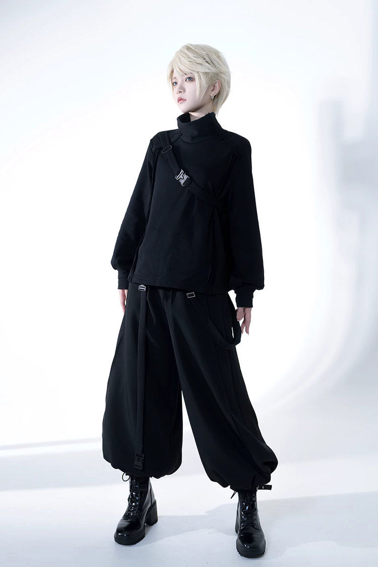 Cool Rabbit Ouji Lolita Trousers in Black Functional Design