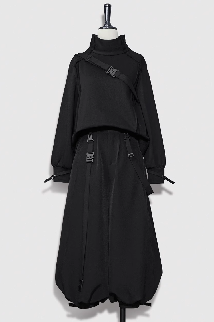 Handsome Rabbit Motif Ouji Lolita Outfit in Black