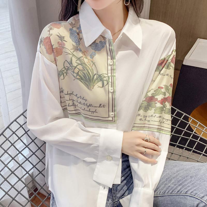 Sweet Floral Loose Lapel Shirt