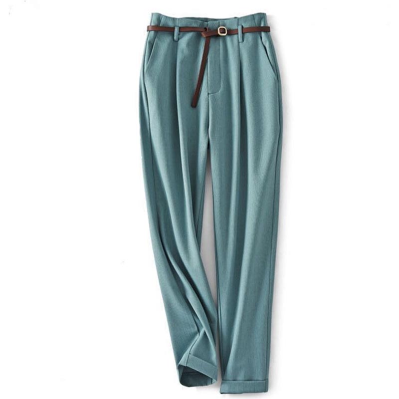 High-Waist Zipper Pocket Suit Pants