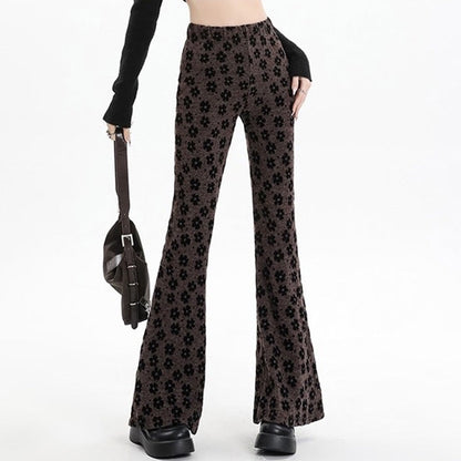 Vintage Floral Flare Trousers