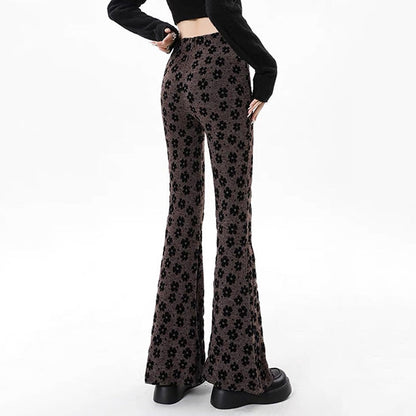 Vintage Floral Flare Trousers