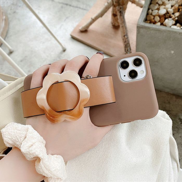 Brown Flower Wristband iPhone Case