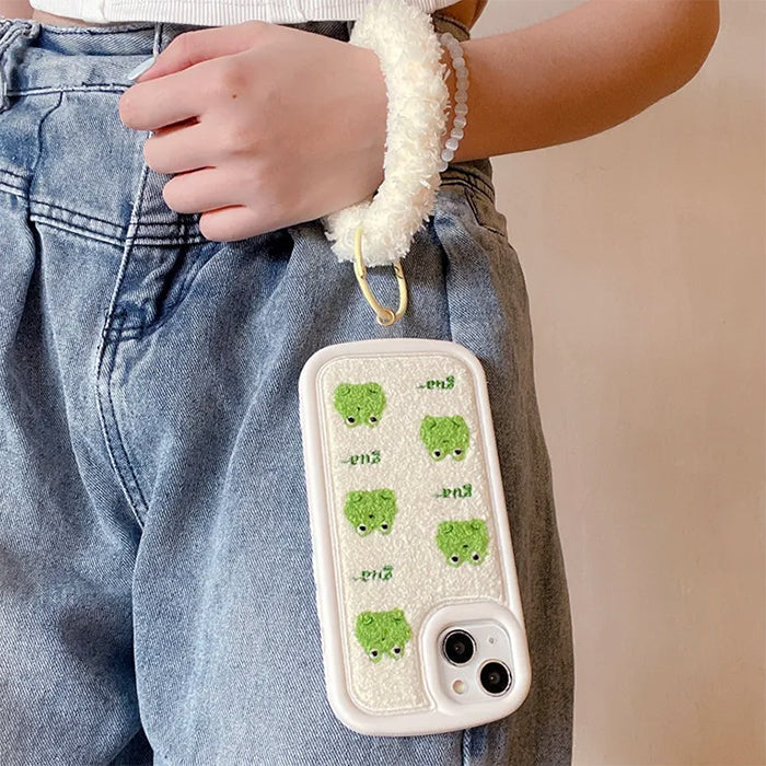 Frog Embroidery IPhone Case