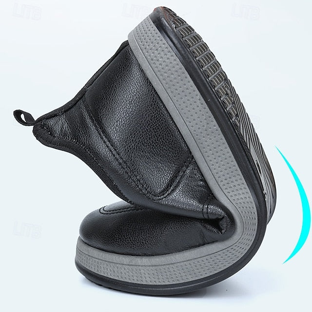 Boots Fleece Slip-Ons Winter Loafers PU lined Men's