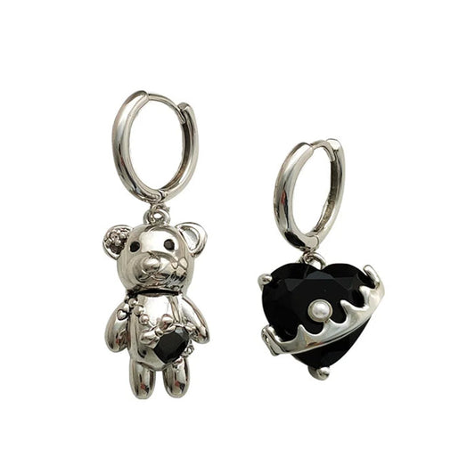 Y2K Bear Heart Earrings