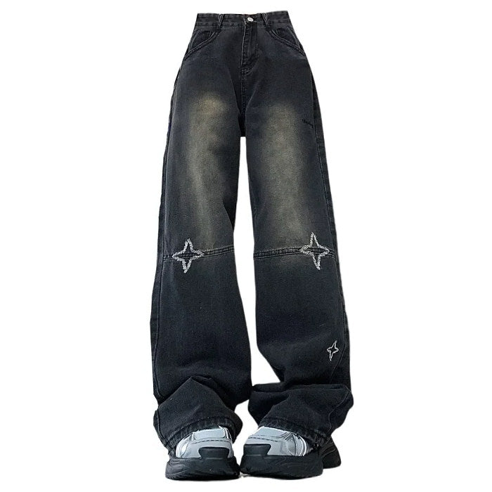 Trendy Star Black Jeans